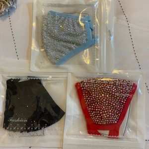 Rhinestone mask 3-pack
